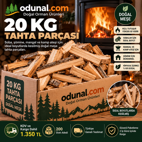 20 kg meşe tahta parçası - KDV ve kargo dahil 1350 TL