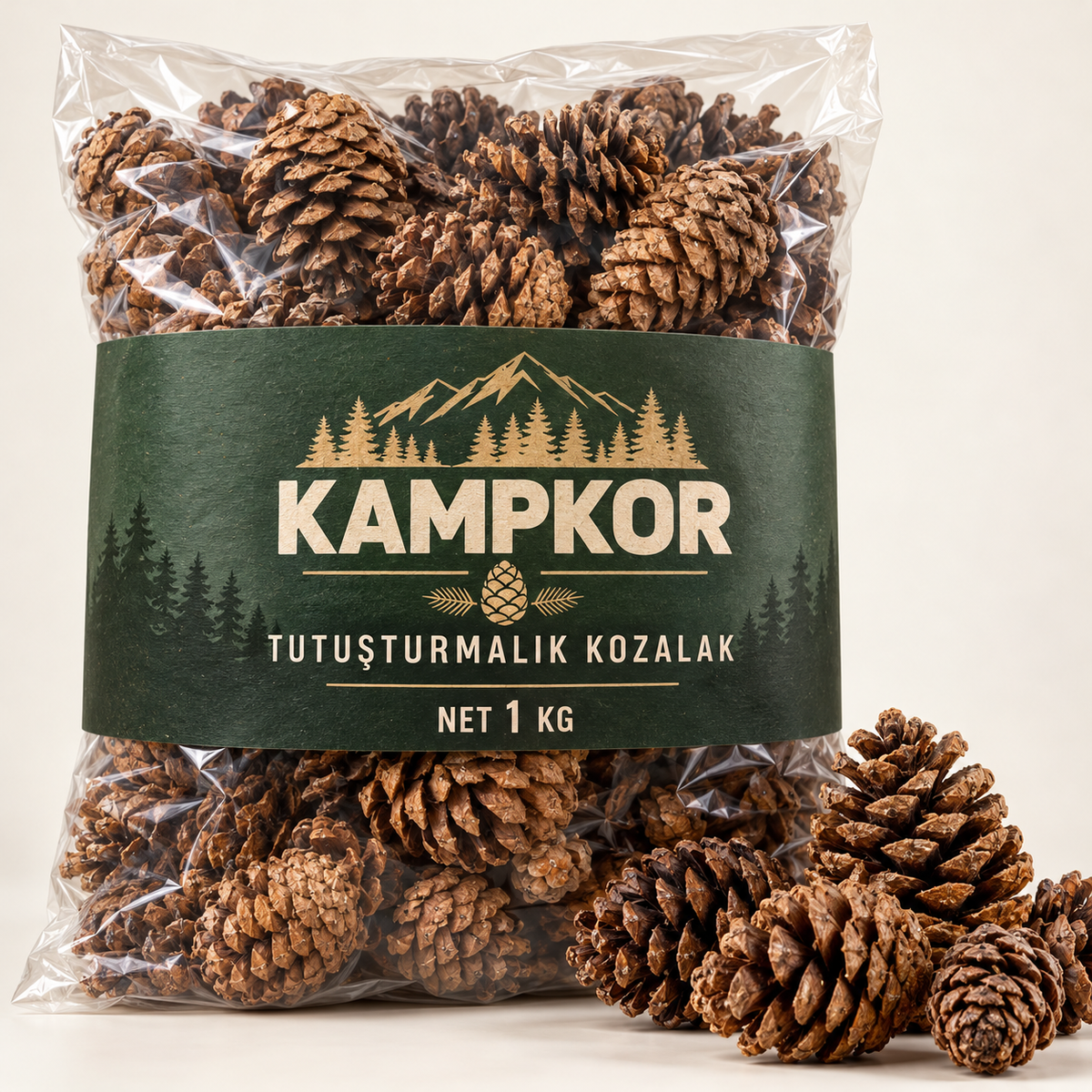 KAMPKOR 1 kg tutuşturmalık kozalak