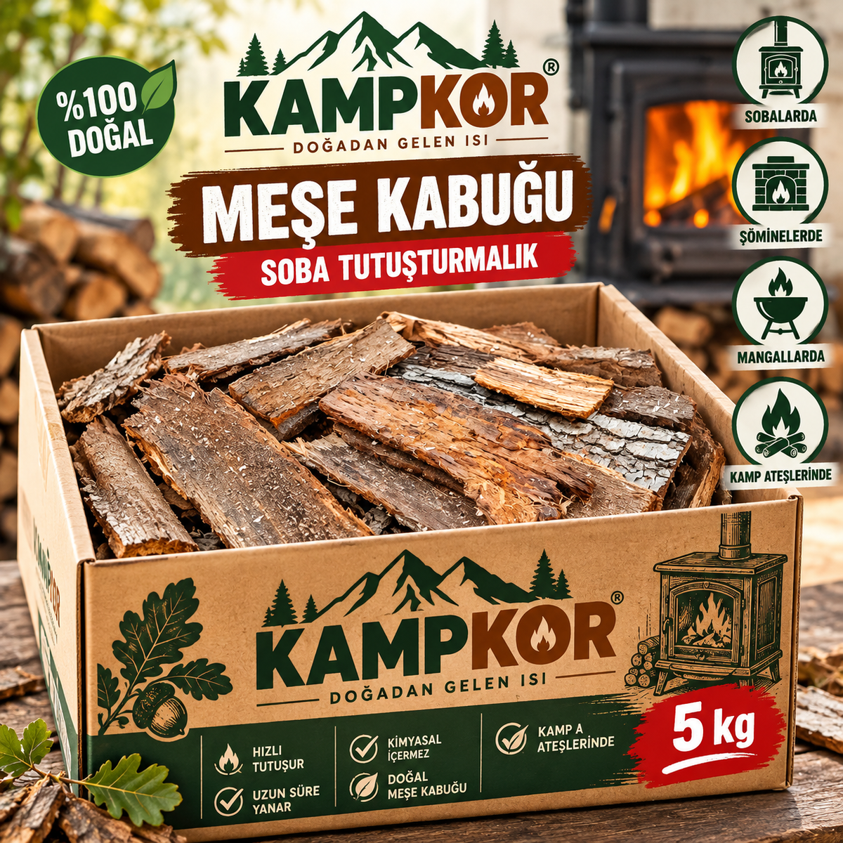 Kampkor meşe kabuğu 5 kg